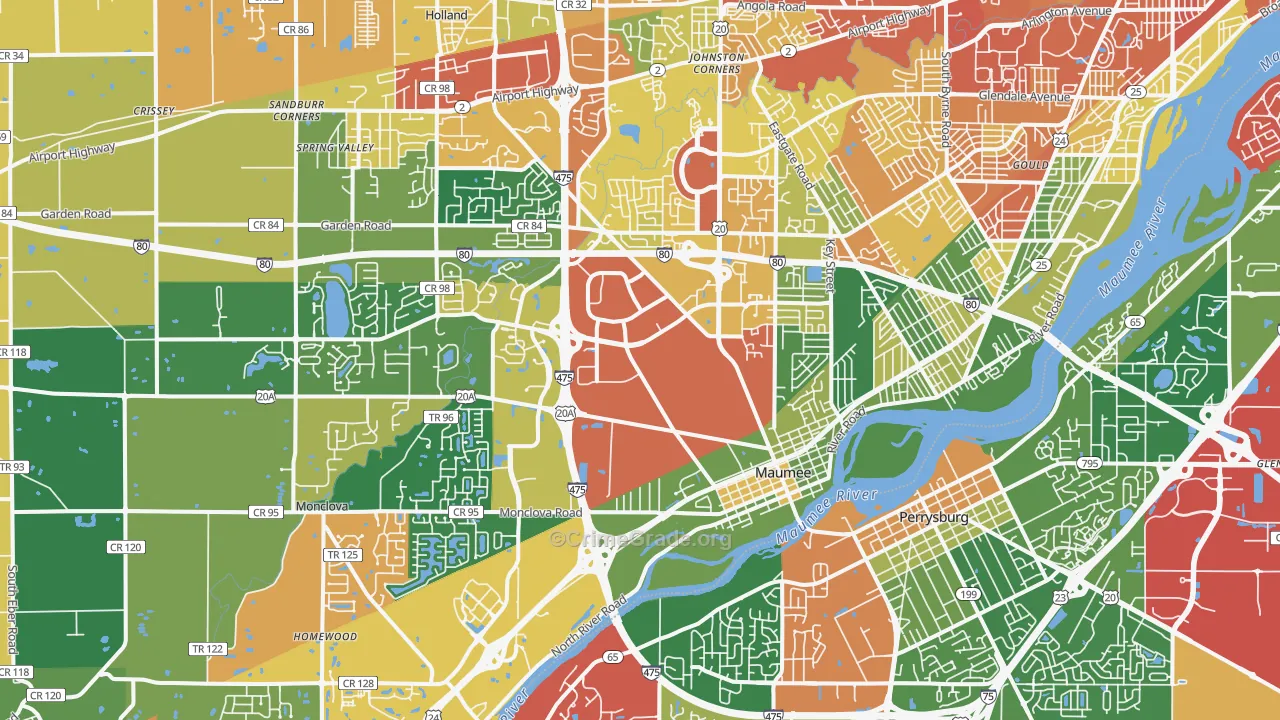 Maumee, OH Map of Assault Rates