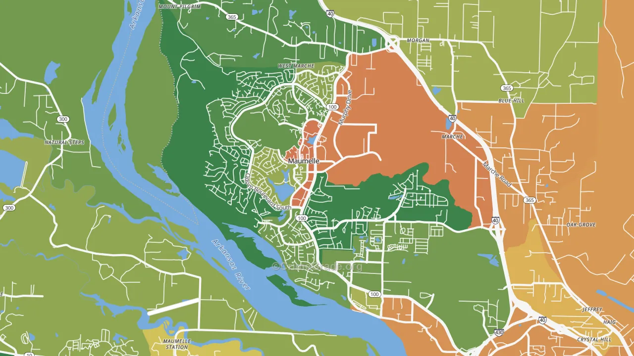 Maumelle, AR Map of Assault Rates