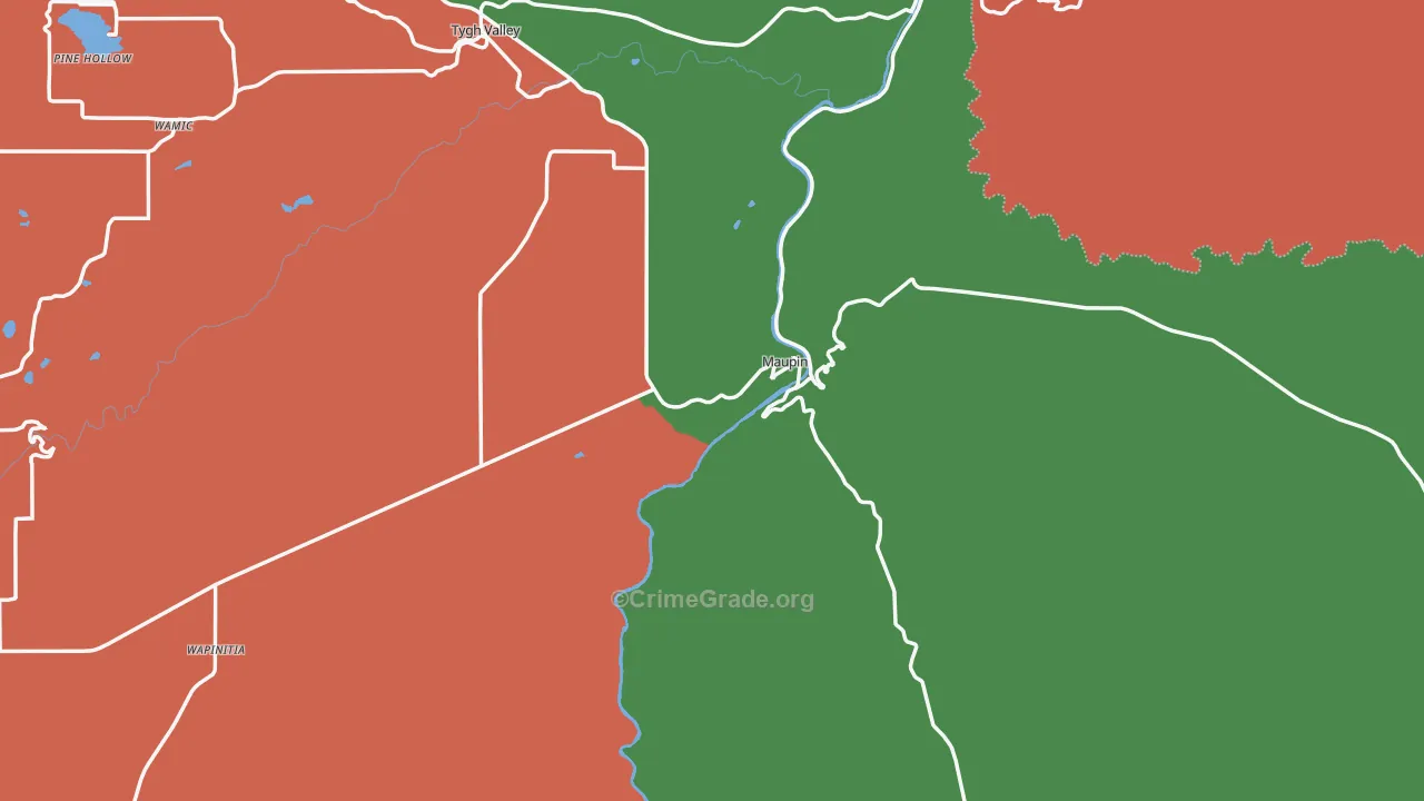 Maupin, OR Map of Assault Rates