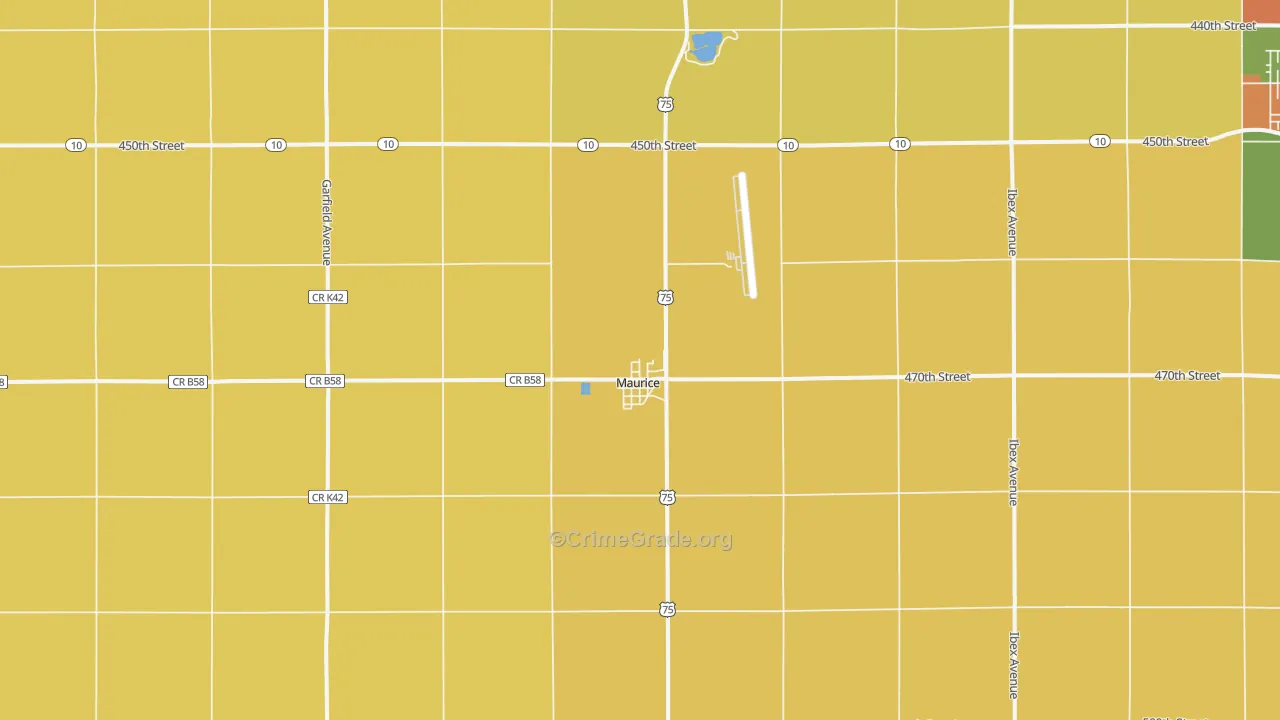 Maurice, IA Map of Assault Rates