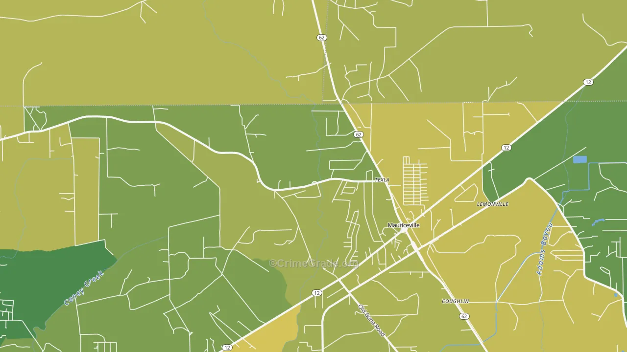 Mauriceville, TX Map of Assault Rates