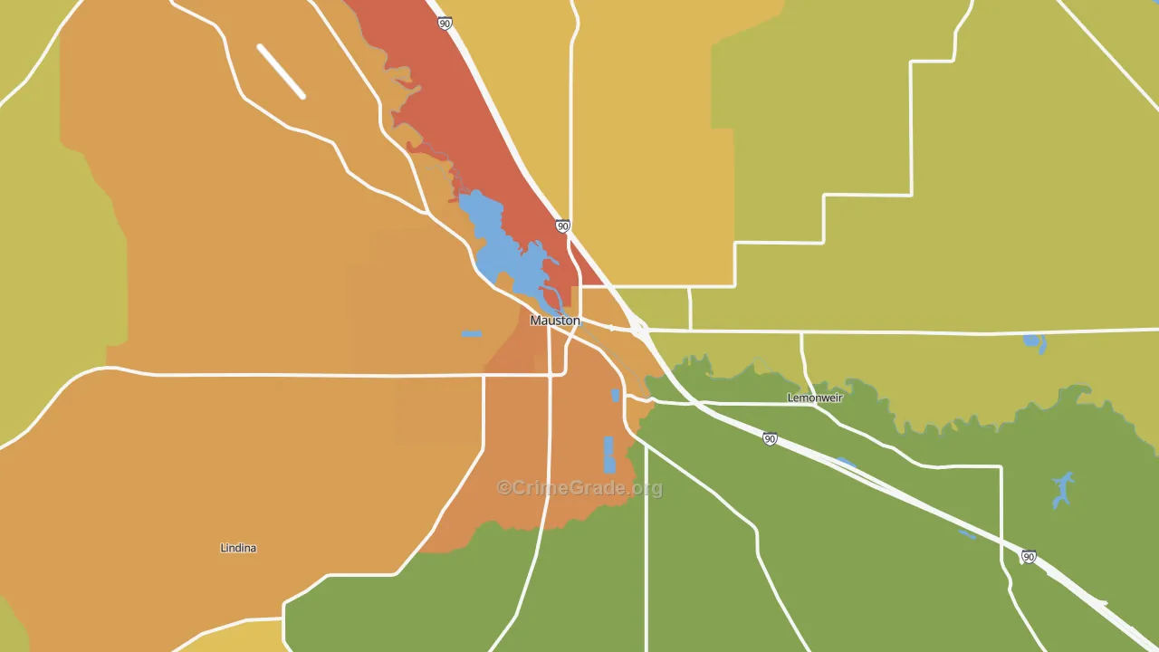 Mauston, WI Map of Assault Rates