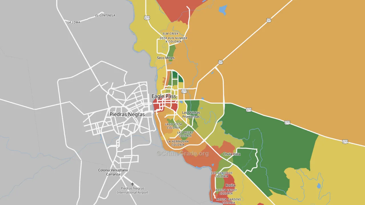 Maverick County, TX Map of Assault Rates