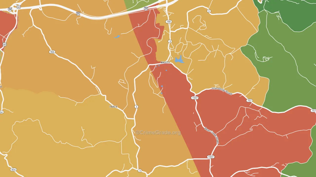 Mavity, KY Map of Assault Rates