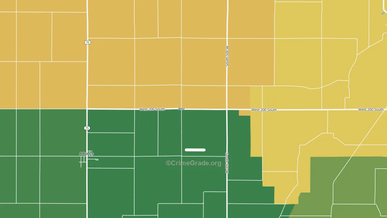Max, IN Map of Assault Rates