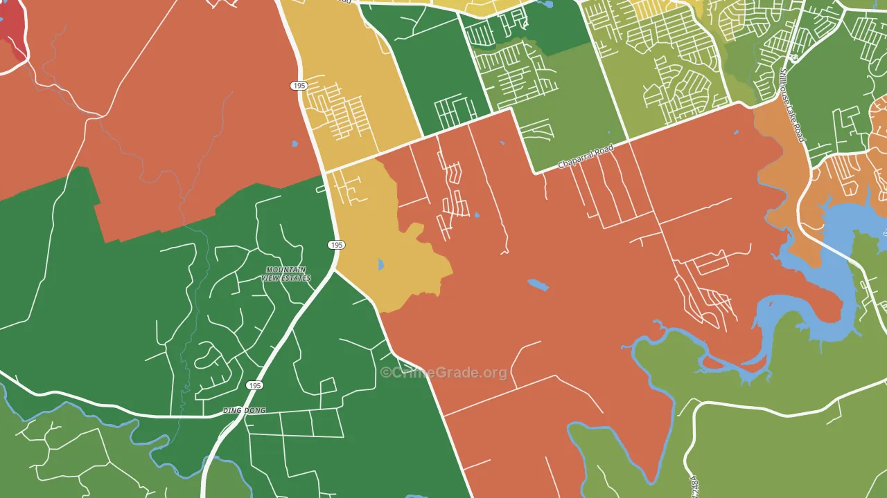 Maxdale, TX Map of Assault Rates