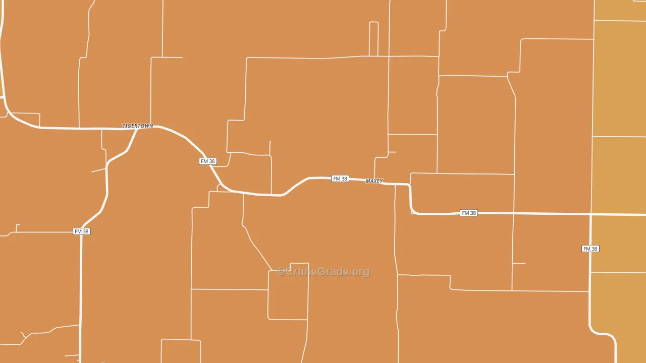Maxey, TX Map of Assault Rates