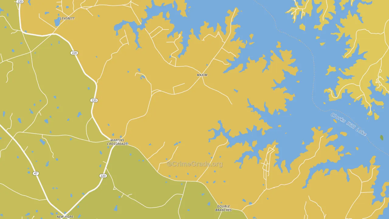 Maxim, GA Map of Assault Rates
