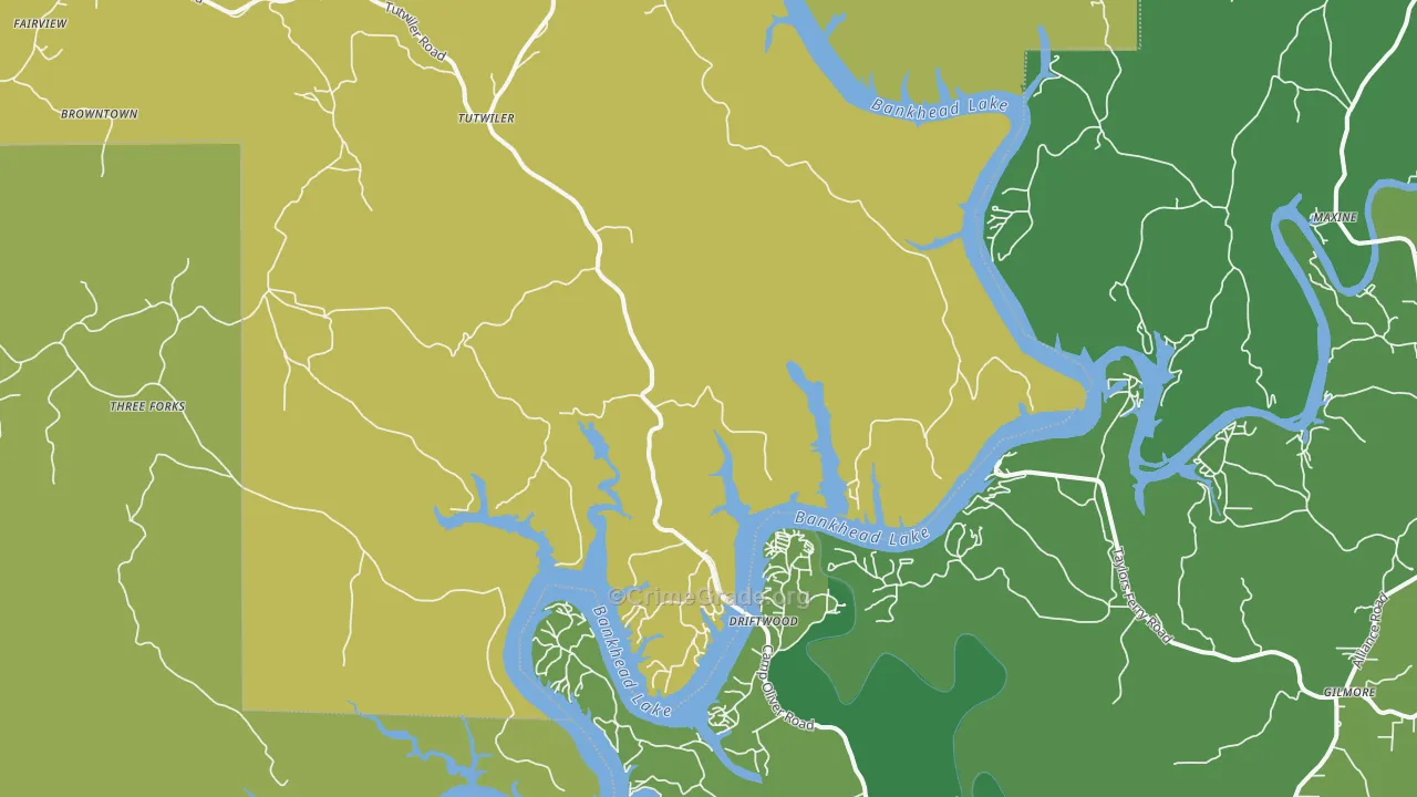 Maxine, AL Map of Assault Rates