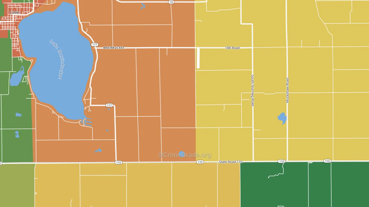 Maxinkuckee, IN Map of Assault Rates