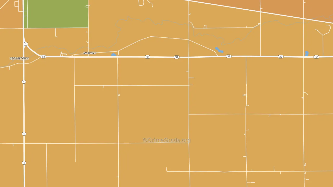 Maxville, IN Map of Assault Rates