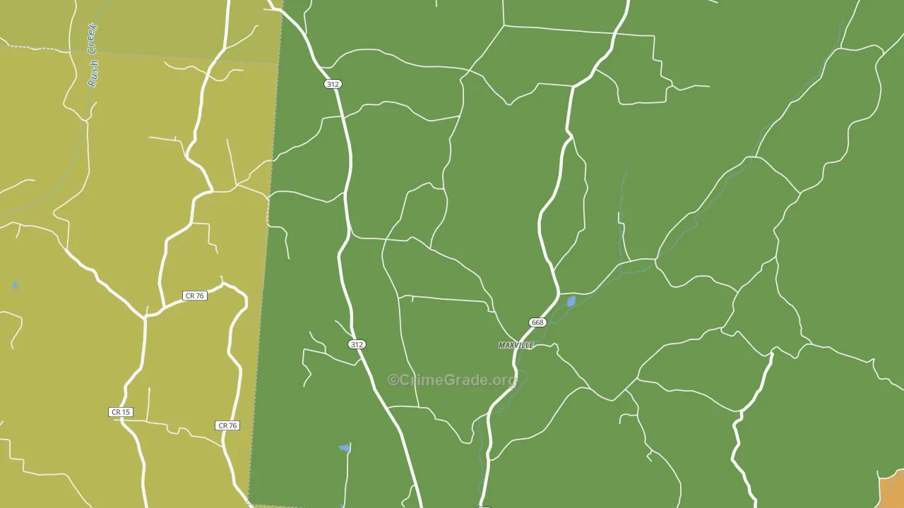 Maxville, OH Map of Assault Rates