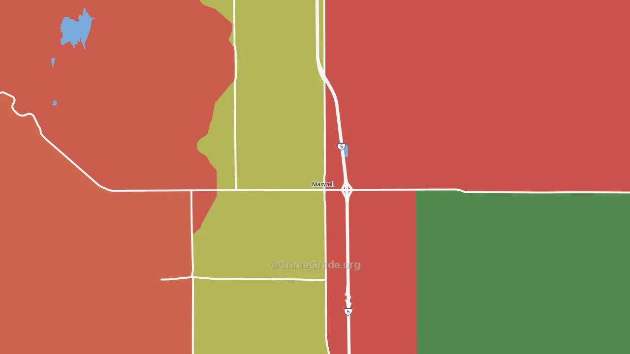 Maxwell, CA Map of Assault Rates