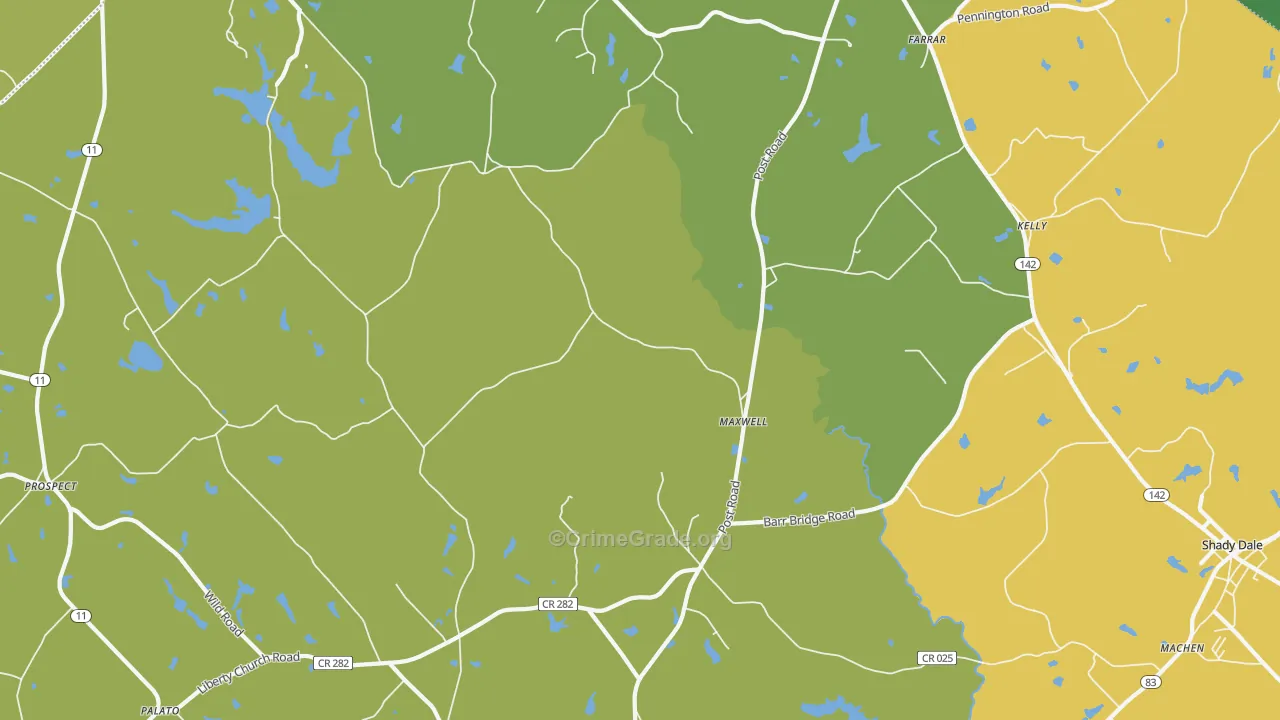 Maxwell, GA Map of Assault Rates
