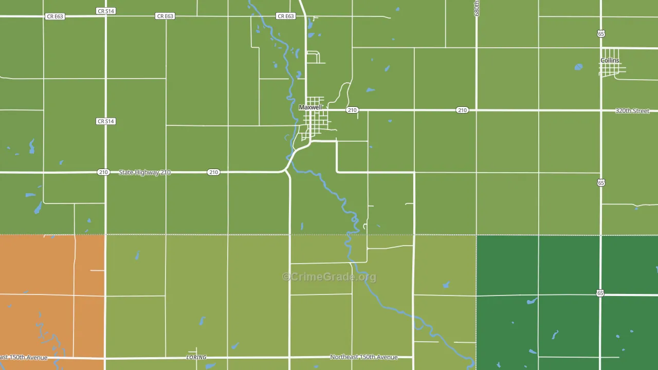 Maxwell, IA Map of Assault Rates