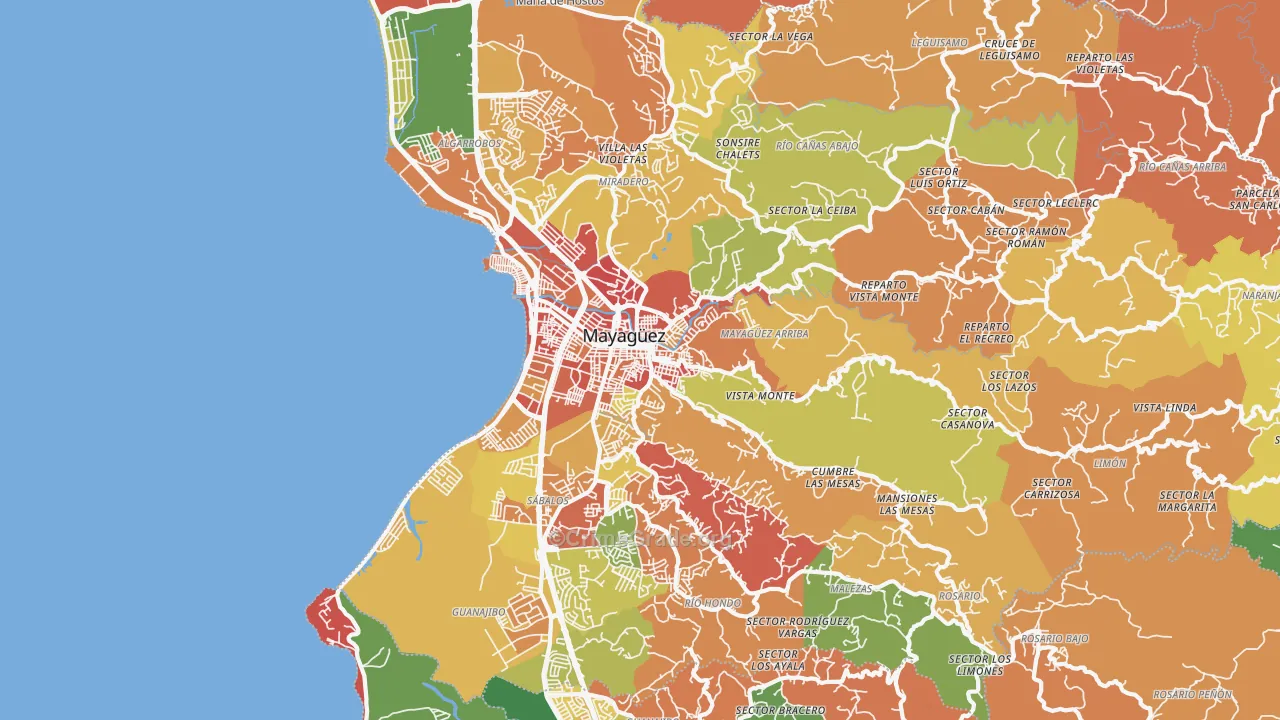 Mayaguez, PR Map of Assault Rates