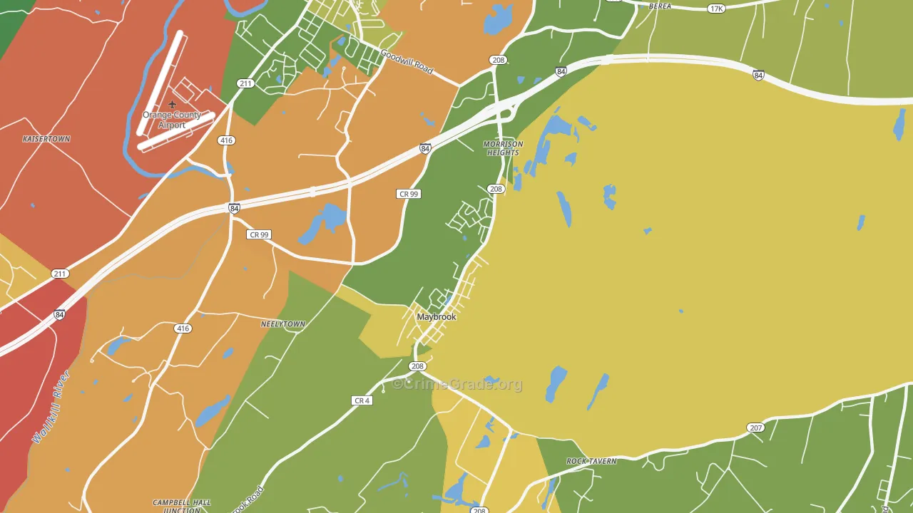 Maybrook, NY Map of Assault Rates