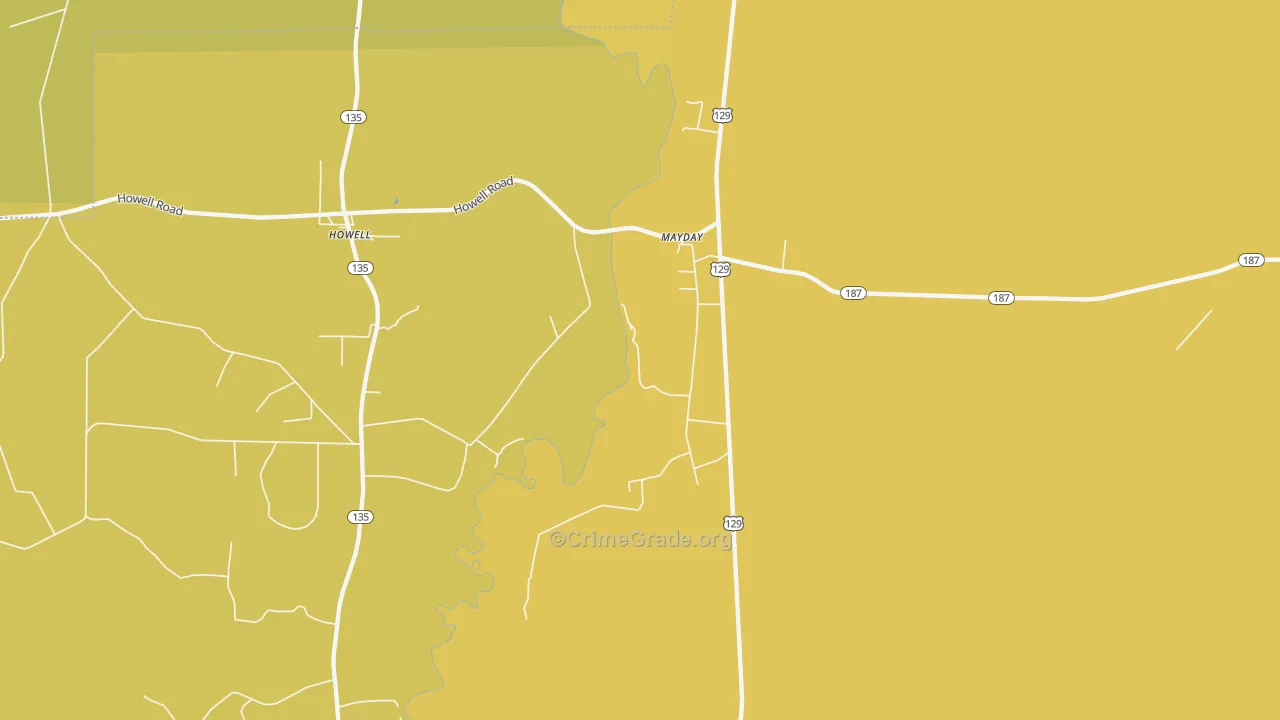 Mayday, GA Map of Assault Rates
