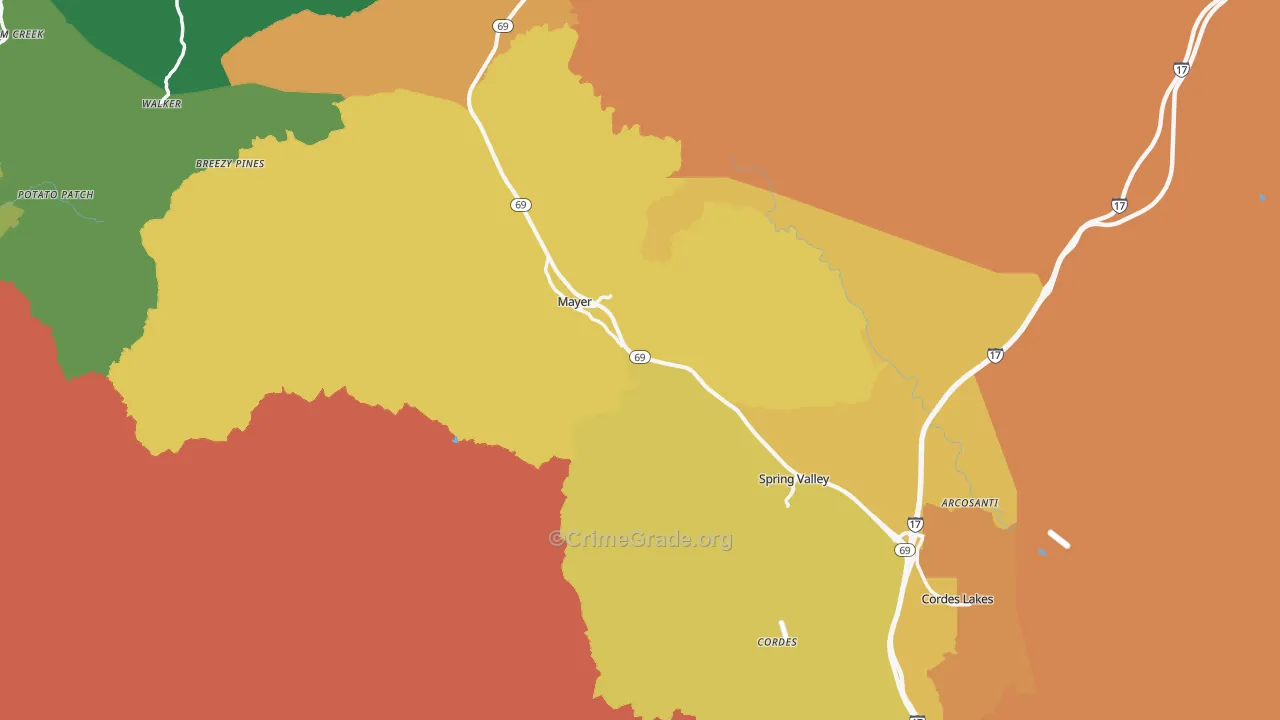 Mayer, AZ Map of Assault Rates