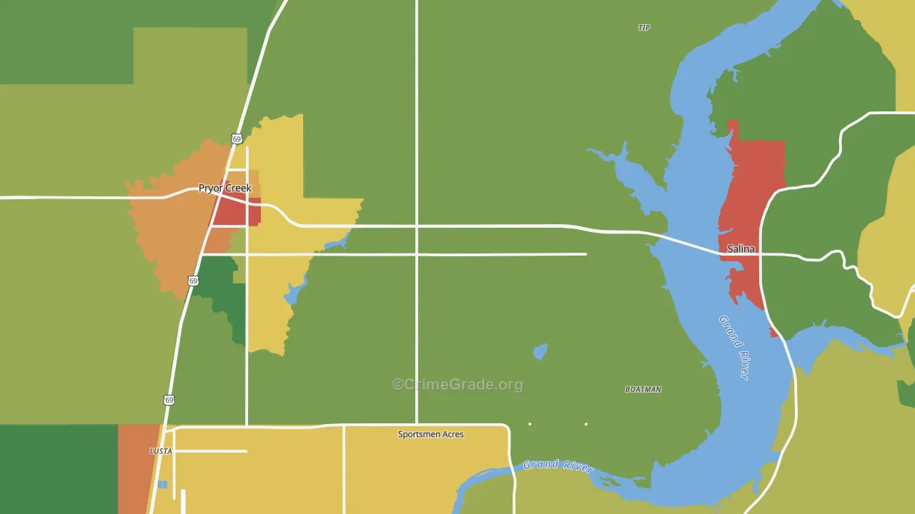 Mayes County, OK Map of Assault Rates