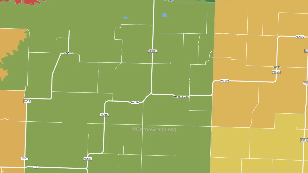 Mayesburg, MO Map of Assault Rates