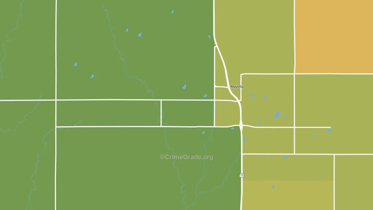 Mayetta, KS Map of Assault Rates