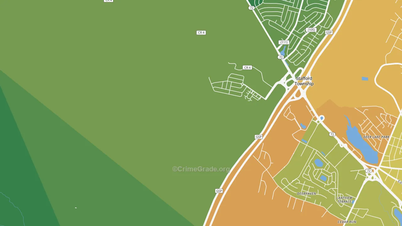 Mayetta, NJ Map of Assault Rates