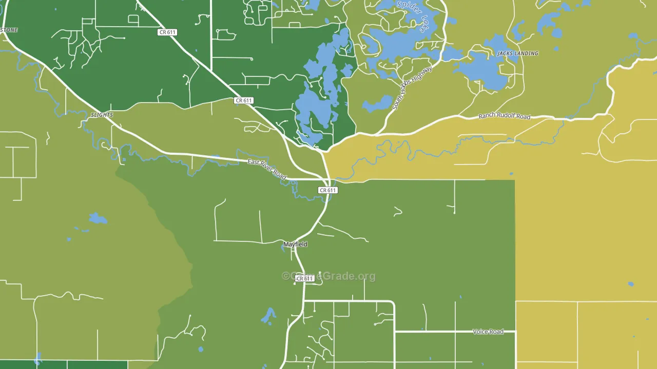 Mayfield, MI Map of Assault Rates