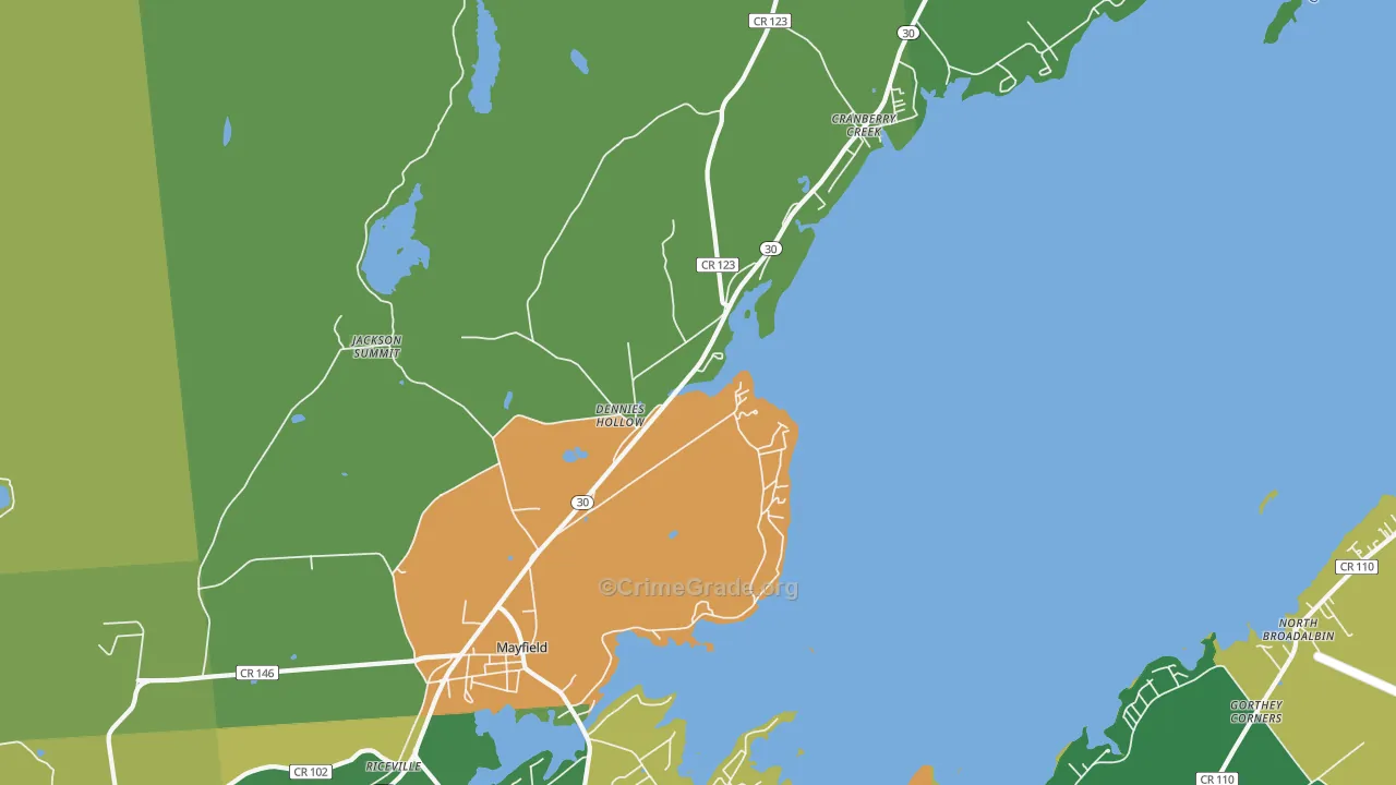 Mayfield, NY Map of Assault Rates