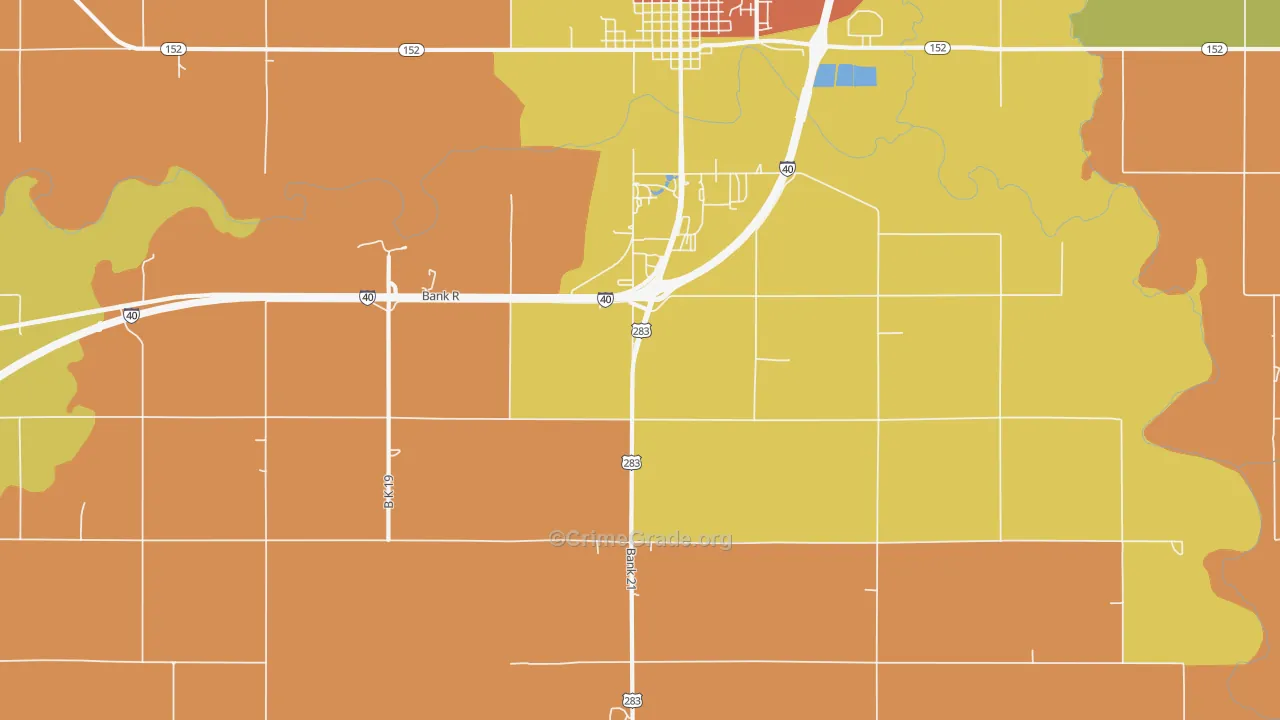 Mayfield, OK Map of Assault Rates