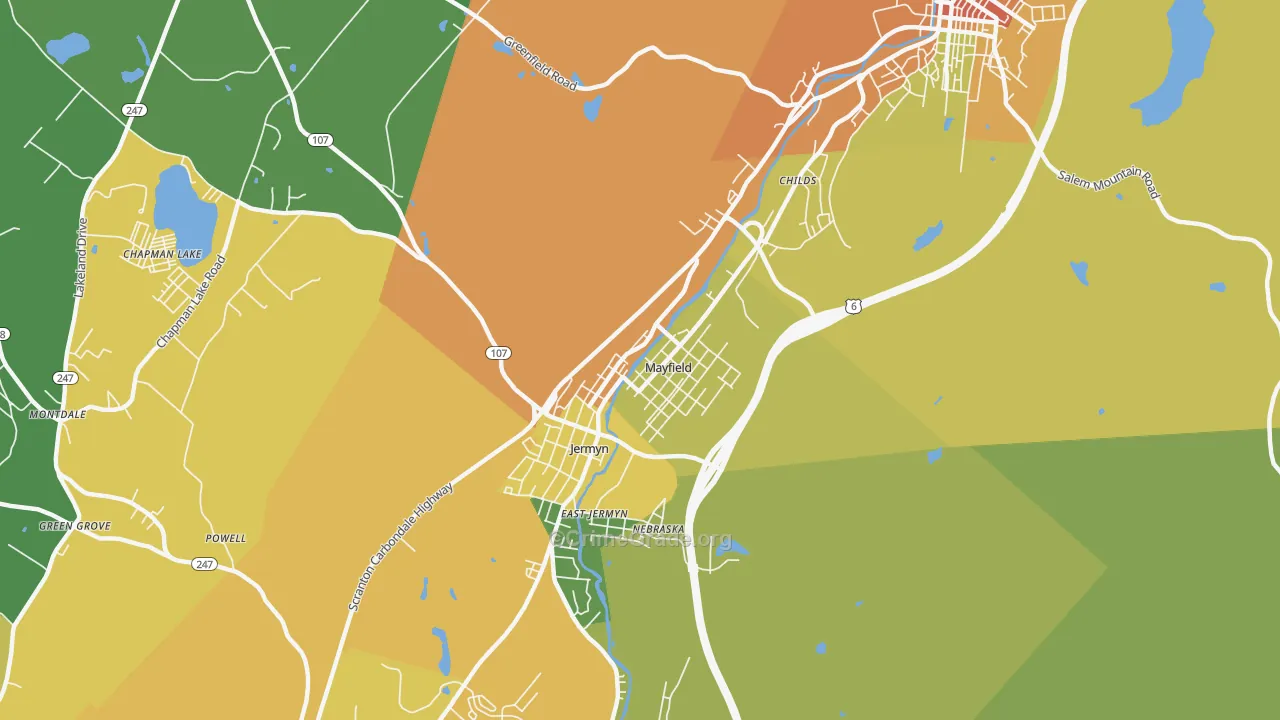Mayfield, PA Map of Assault Rates