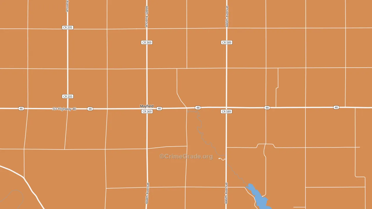Mayfield, SD Map of Assault Rates