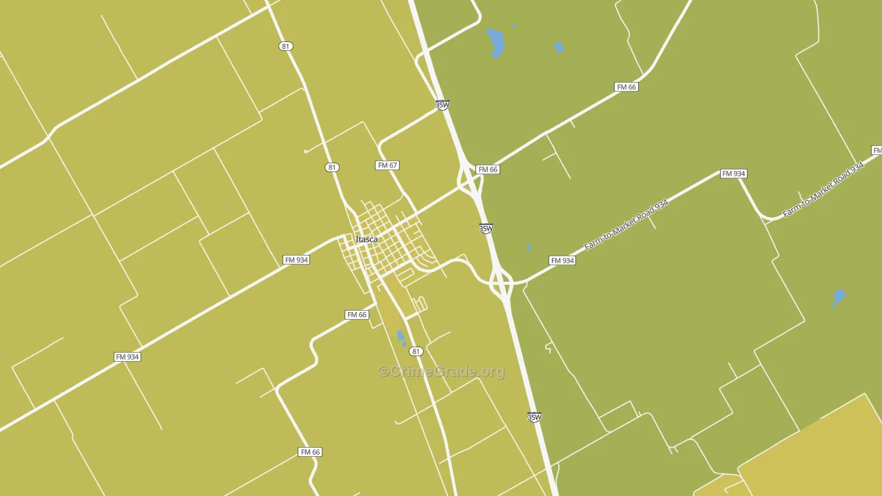 Mayfield, TX Map of Assault Rates