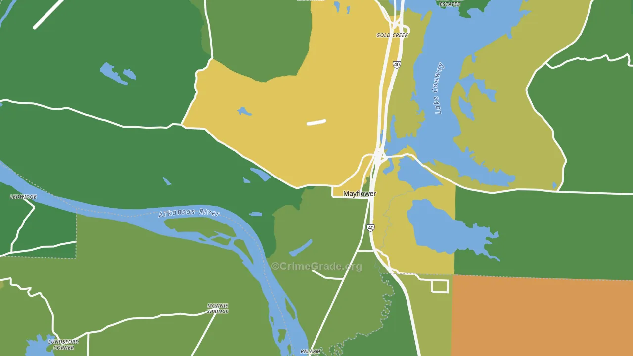 Mayflower, AR Map of Assault Rates
