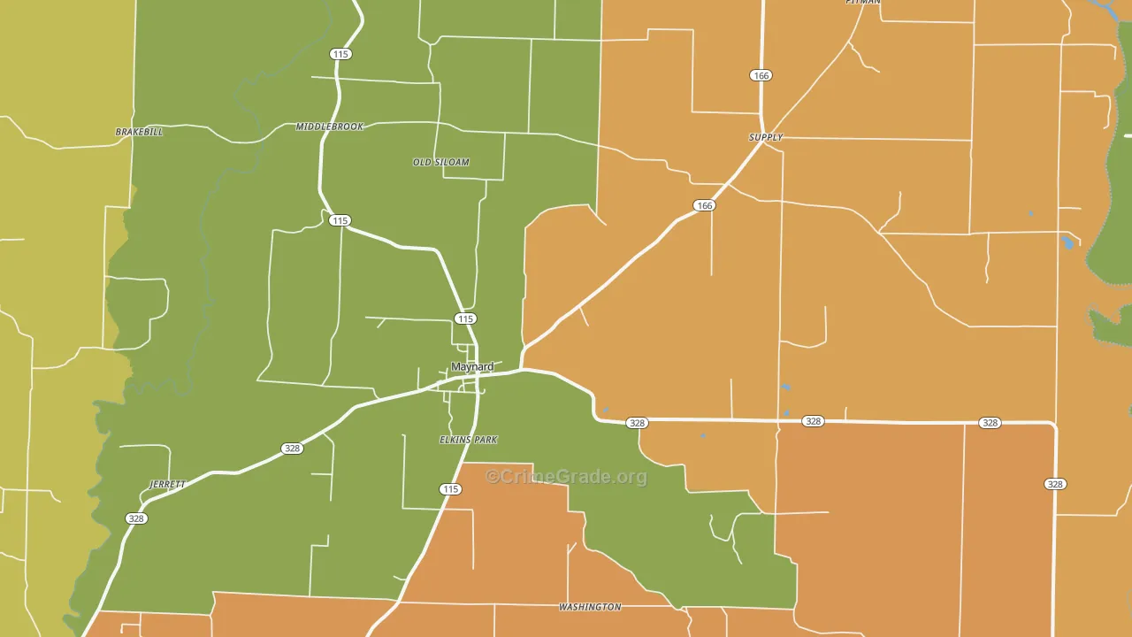 Maynard, AR Map of Assault Rates