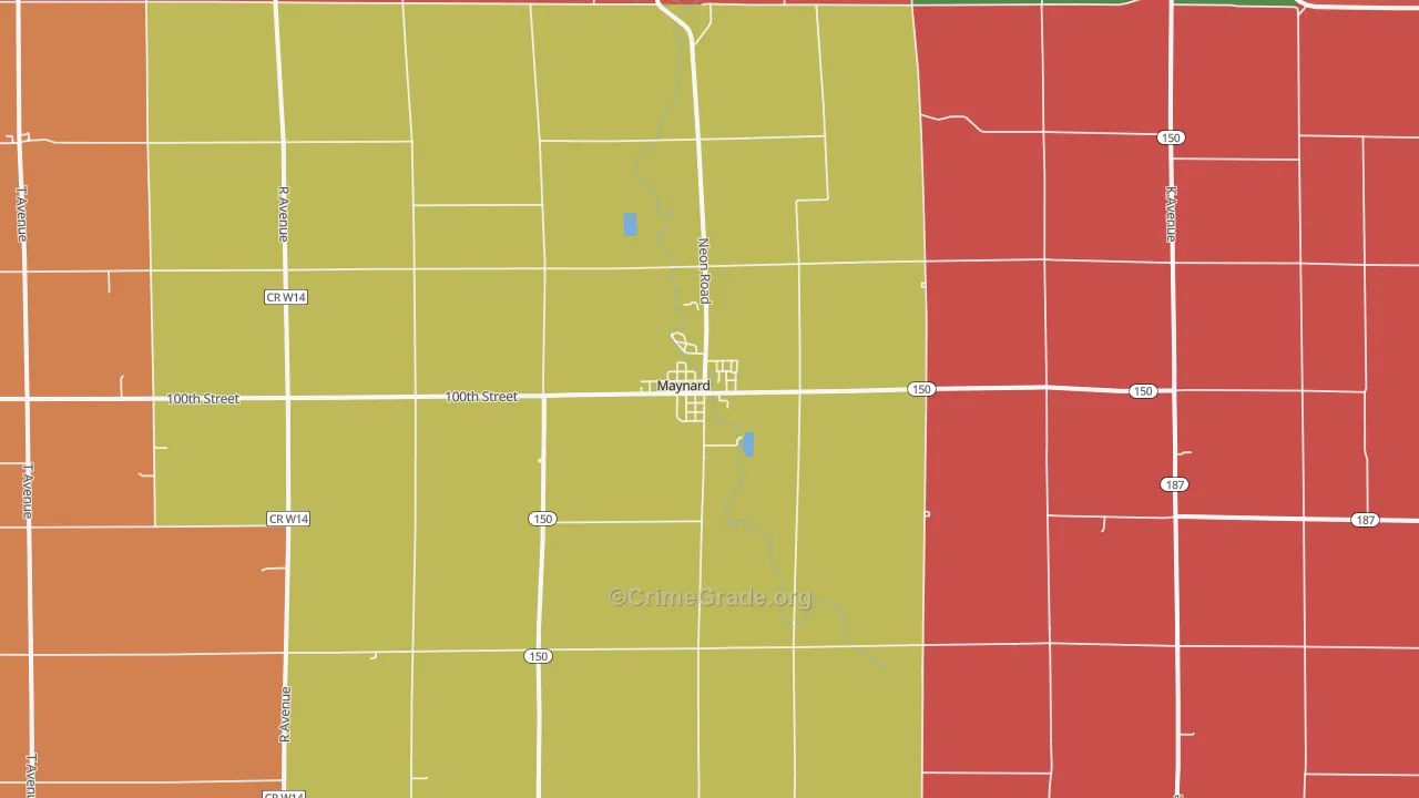 Maynard, IA Map of Assault Rates