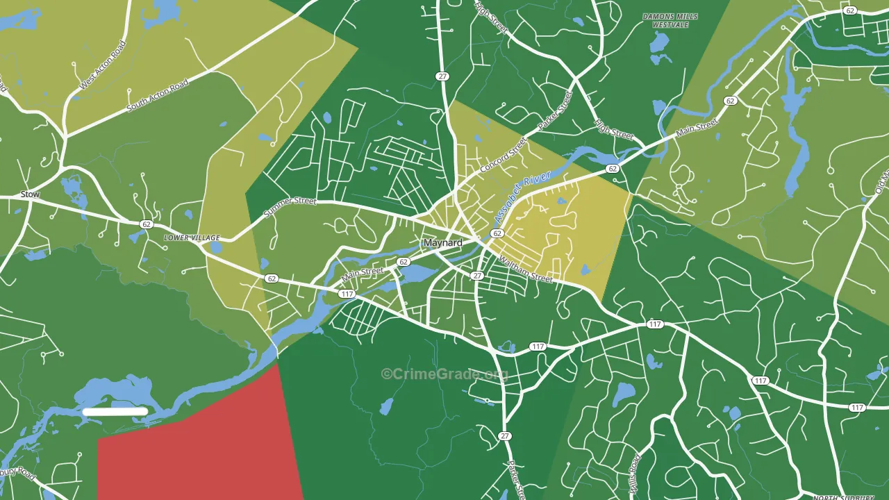 Maynard, MA Map of Assault Rates