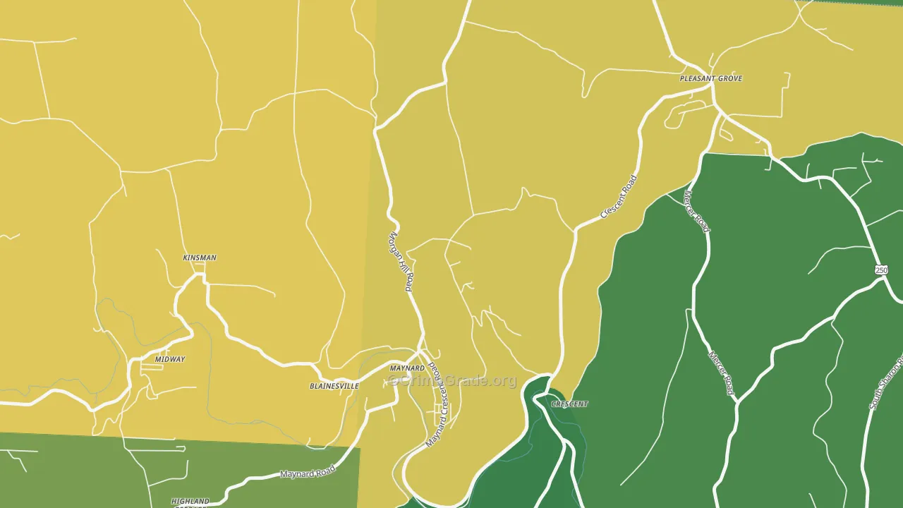 Maynard, OH Map of Assault Rates