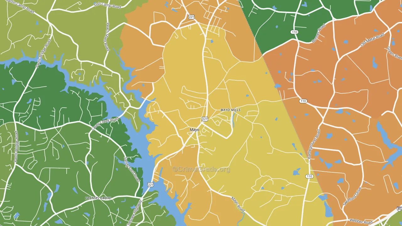 Mayo, SC Map of Assault Rates
