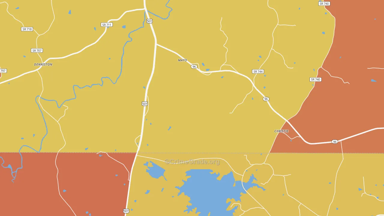 Mayo, VA Map of Assault Rates