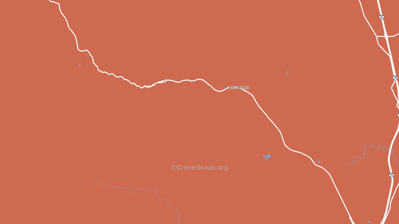 Mayoworth, WY Map of Assault Rates