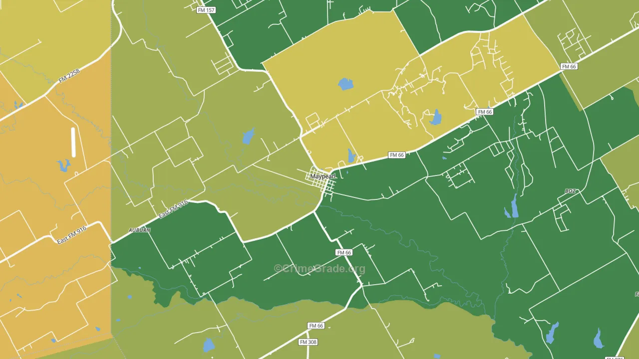 Maypearl, TX Map of Assault Rates