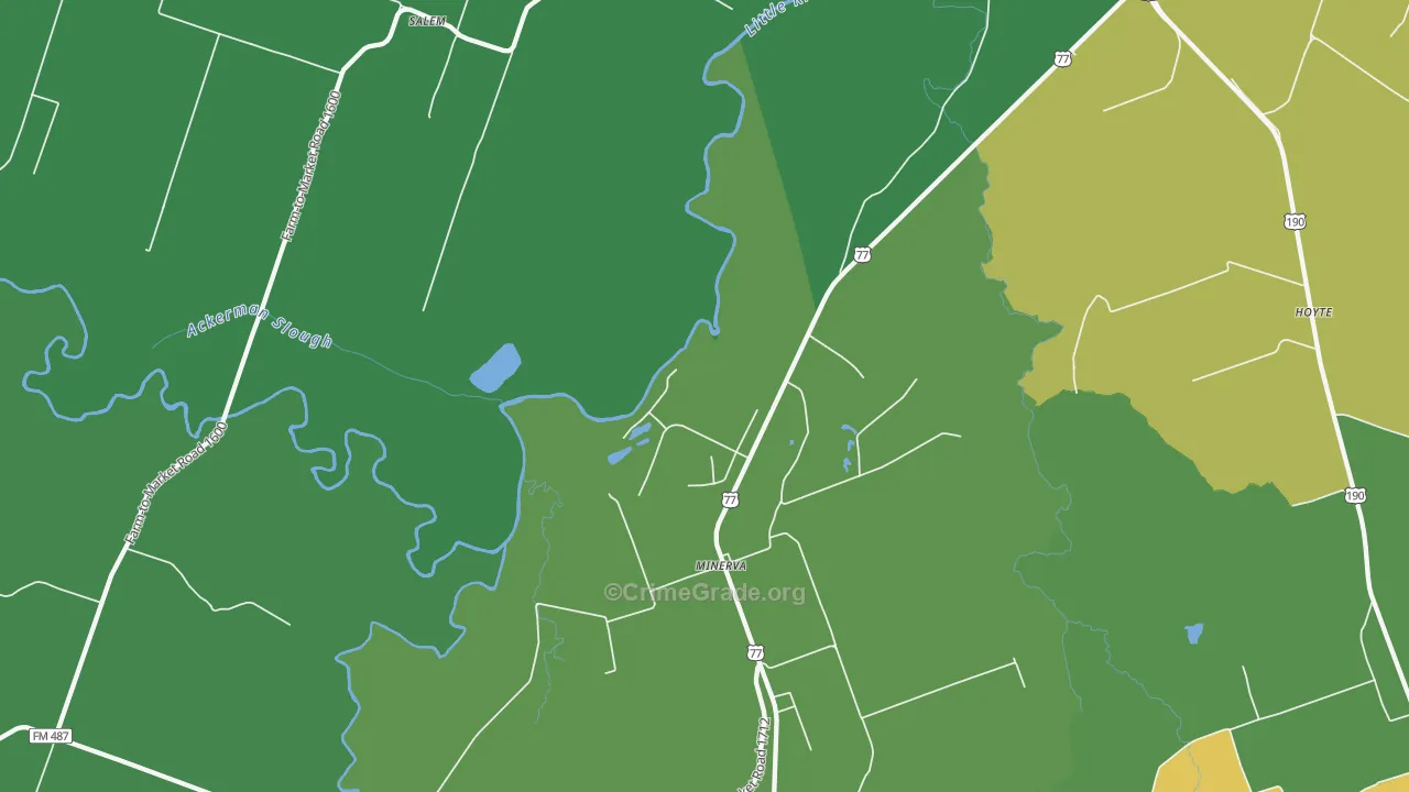 Maysfield, TX Map of Assault Rates