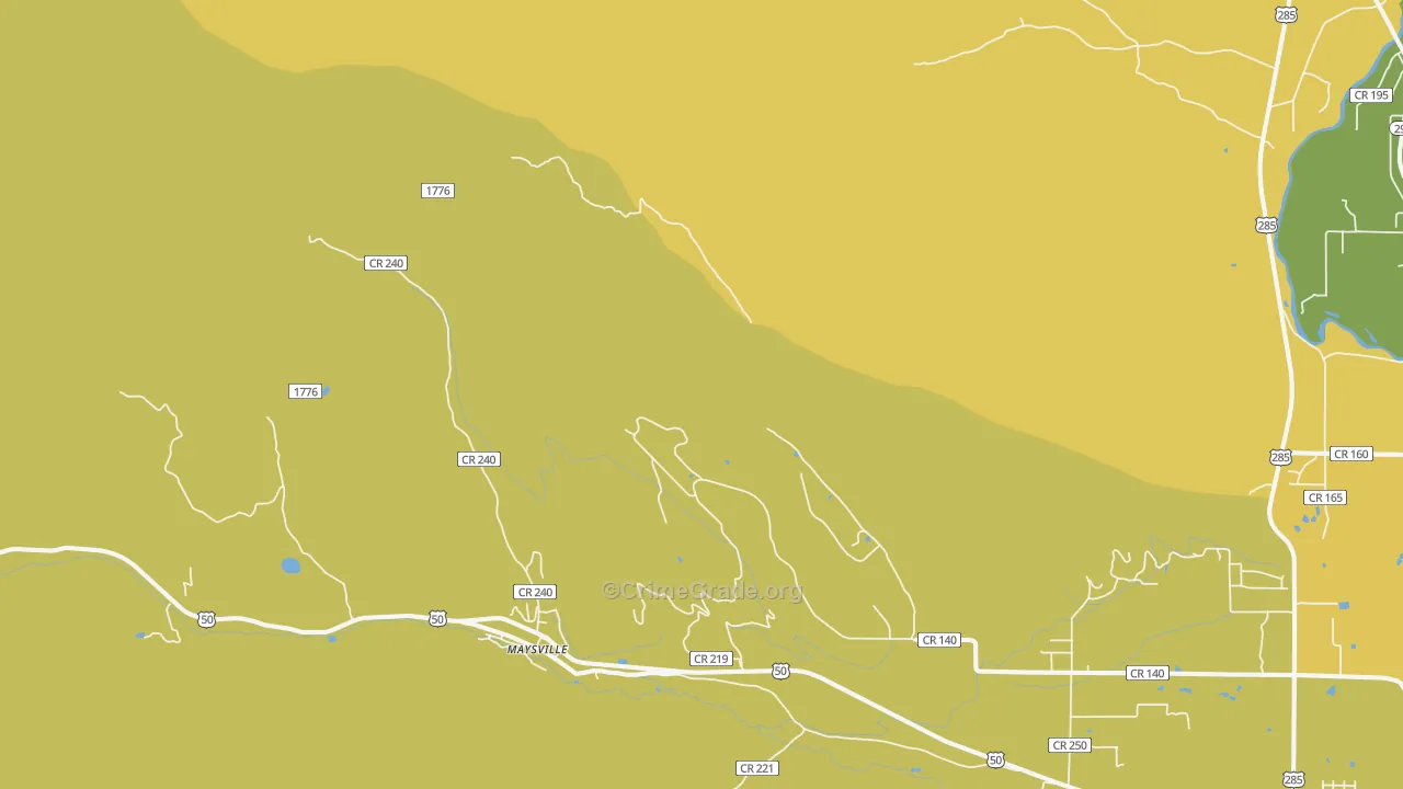 Maysville, CO Map of Assault Rates