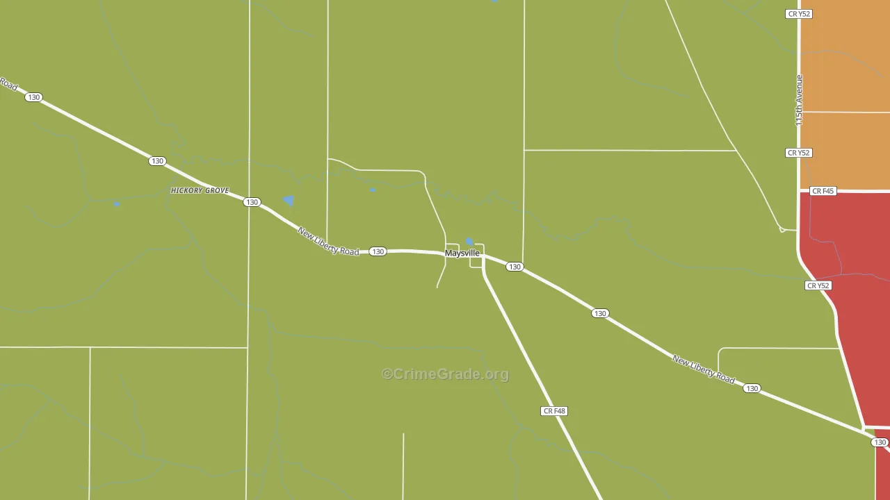 Maysville, IA Map of Assault Rates