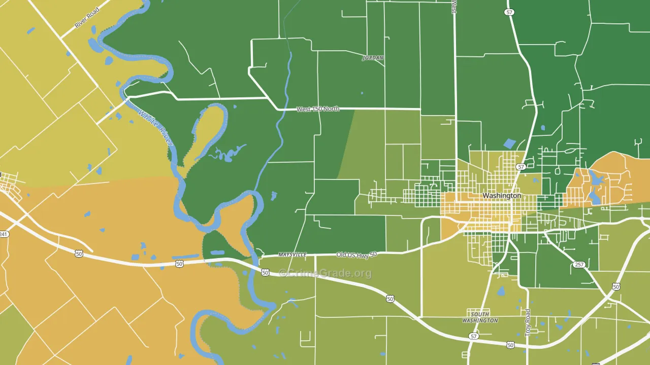 Maysville, IN Map of Assault Rates