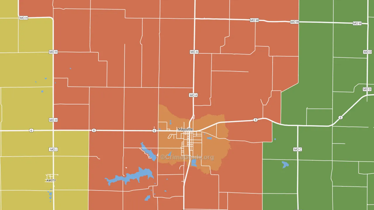 Maysville, MO Map of Assault Rates