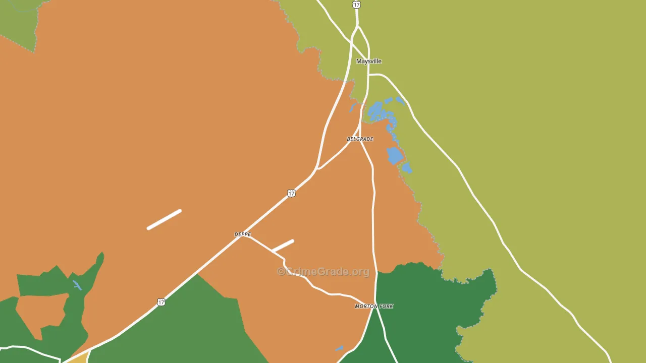 Maysville, NC Map of Assault Rates