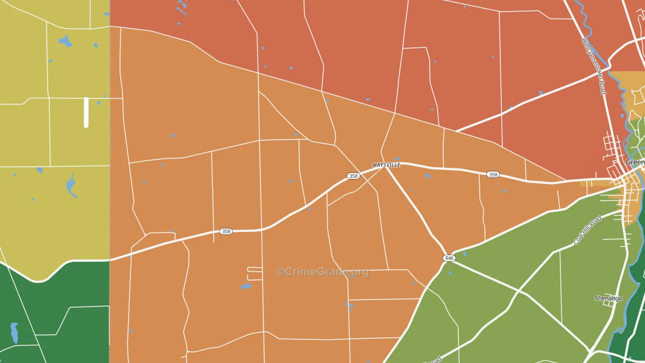 Maysville, PA Map of Assault Rates