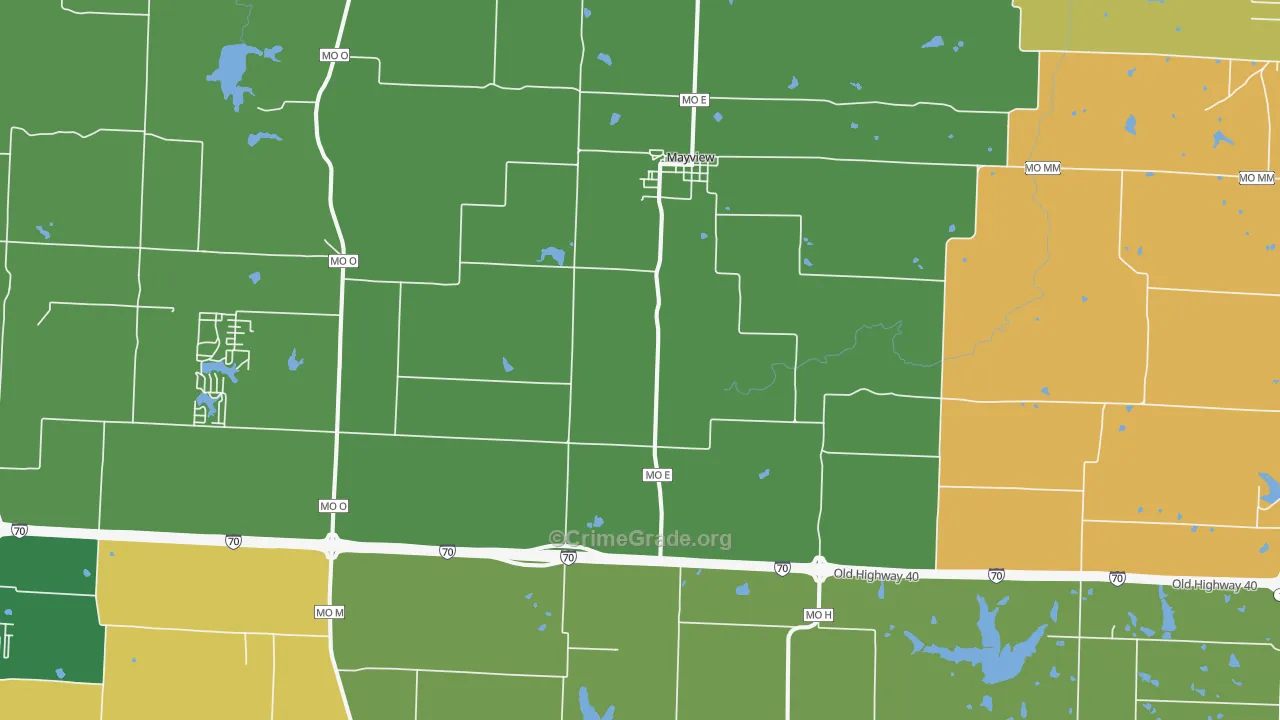 Mayview, MO Map of Assault Rates